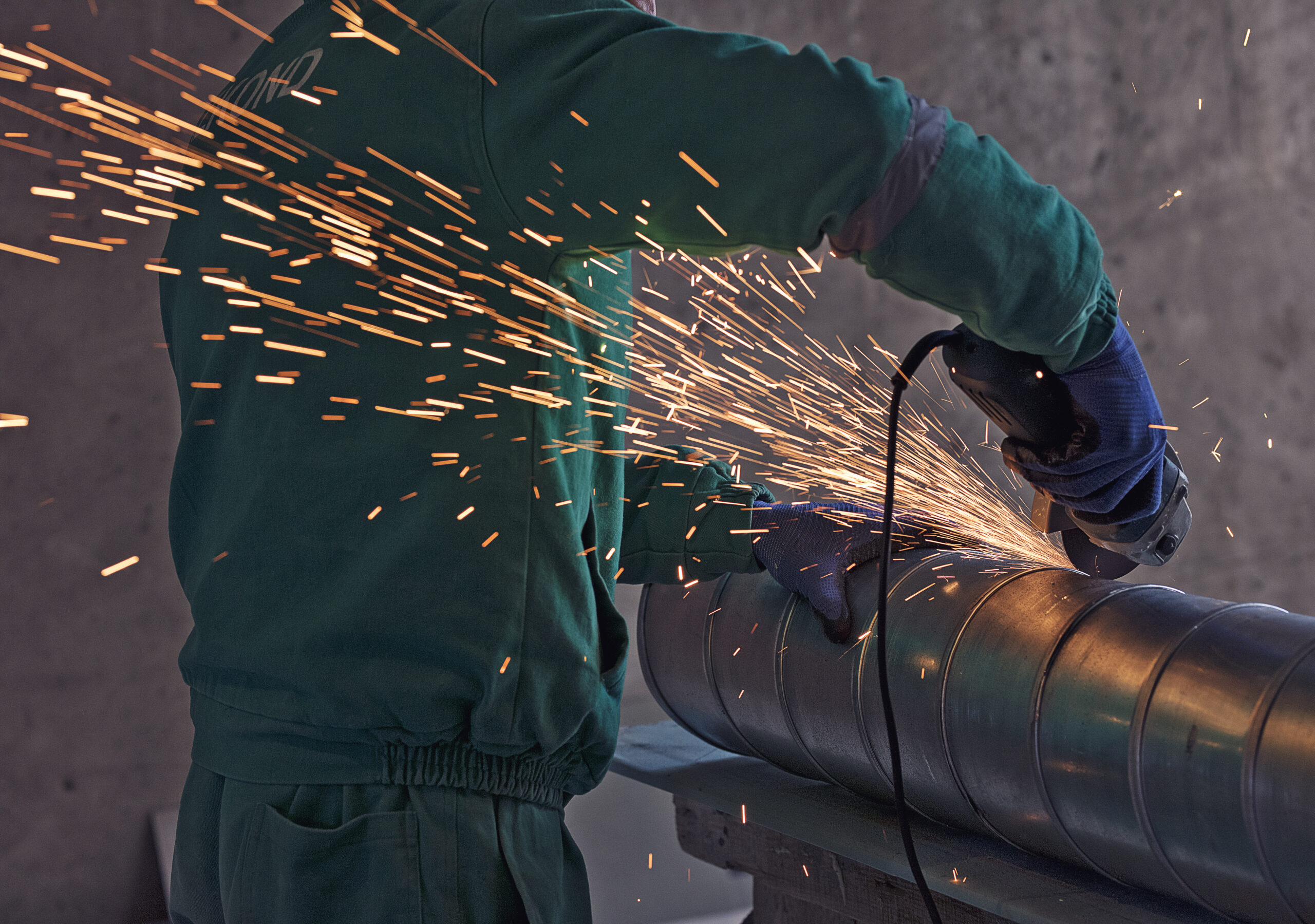 Home arc welding steel construction site